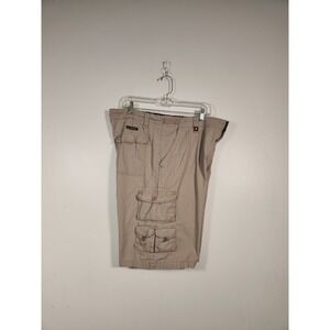 AIRWALK Cargo Shorts Mens 34 Khaki Tan Cotton Blend Ripstop Pockets Skate Hiking
